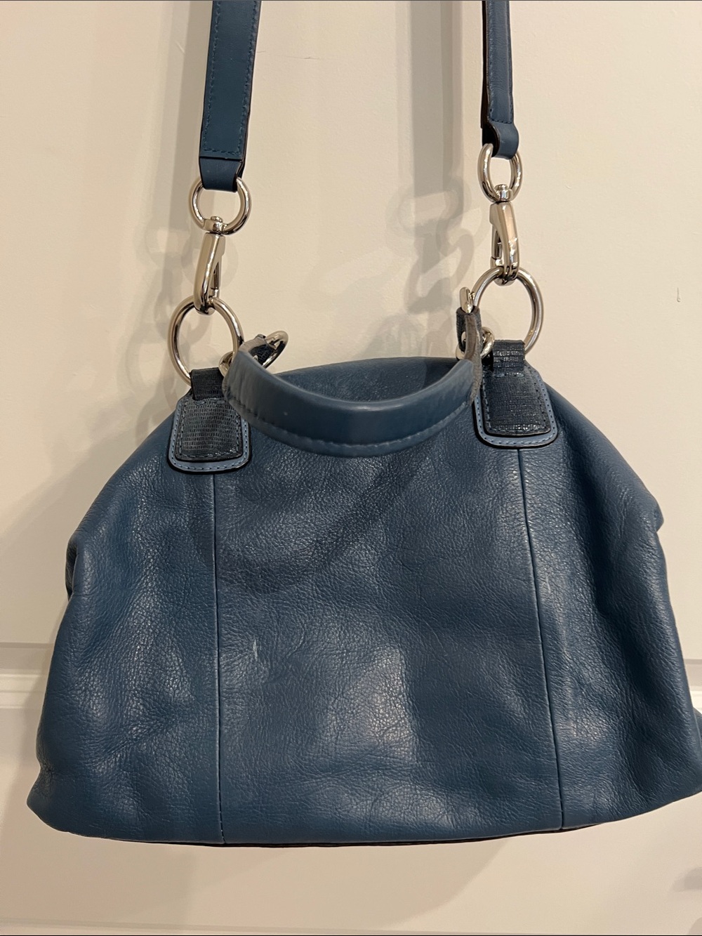 Coach 19296 Kristin Blue Leather Crossbody Satchel - Picture 4 of 16